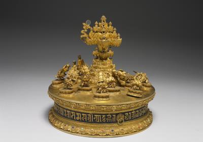 图片[3]-Gilt copper Mandala with inlay, Qing dynasty(1644-1911)-China Archive